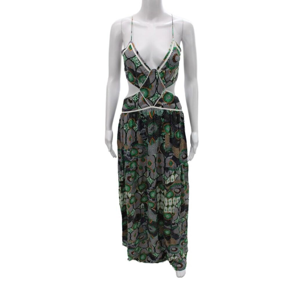 Muche Et Muchette Womens Maxi V-Neck Sleeveless Black Dress Size One Size